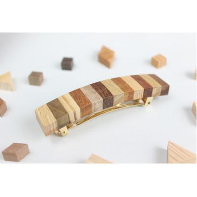 ふるさと納税 日南町 寄木のストライプバレッタ