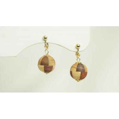 ふるさと納税 日南町 寄木の鞠イヤリング