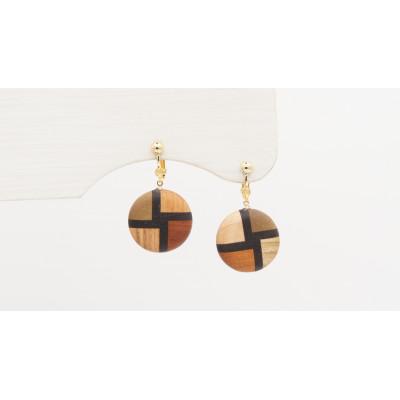 ふるさと納税 日南町 FOSSIL SERIES ラウンドイヤリング