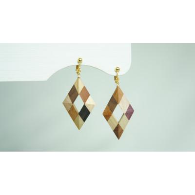 ふるさと納税 日南町 Wood Crystal ダイヤイヤリング