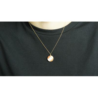 ふるさと納税 日南町 寄木と陶片のネックレス[ワラ白]