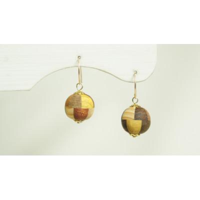 ふるさと納税 日南町 寄木の鞠ピアス