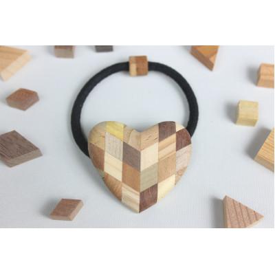 ふるさと納税 日南町 寄木のハートヘアゴム