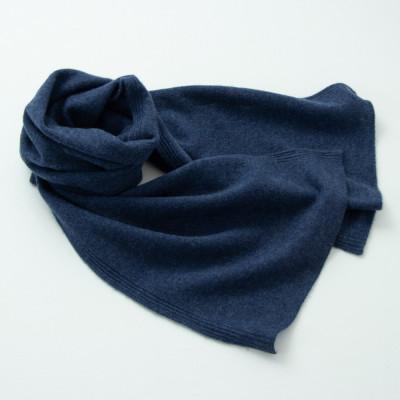 ふるさと納税 北上市 [UTOカシミヤ]天使のマフラー(インディゴ) 男女兼用