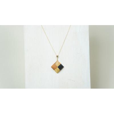 ふるさと納税 日南町 寄木のスクエアネックレス