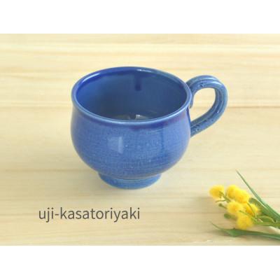 ふるさと納税 宇治市 笠取焼き 瑠璃色の海のコーヒーカップ
