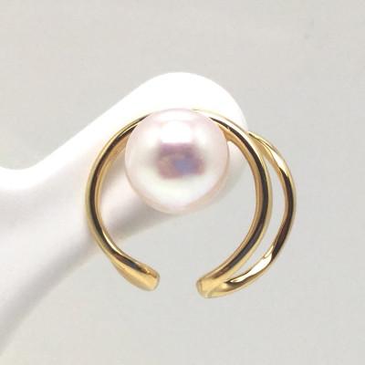 ふるさと納税 志摩市 老舗の真珠専門店・アコヤ真珠イヤーカフ K10YG 6.5〜7.0ミリ