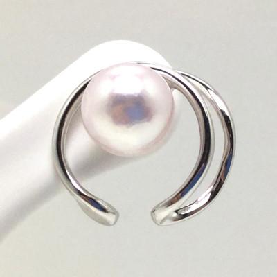 ふるさと納税 志摩市 老舗の真珠専門店・アコヤ真珠イヤーカフ K10WG 6.5〜7.0ミリ