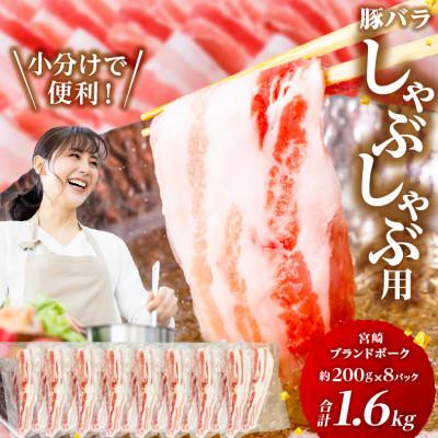 ふるさと納税 宮崎市 宮崎ブランドポークバラ2mmスライスしゃぶしゃぶ用×1.6kg(約200g×8パック)