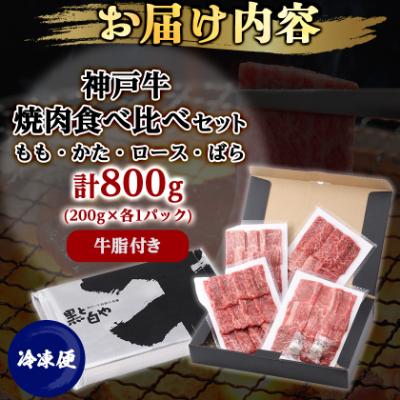 ふるさと納税 養父市 【ポータルサイト 神戸牛カテゴリ26年6月ランキング1位】神戸牛一頭焼肉食べ比べセット4種各200g |  | 03