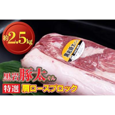 ふるさと納税 北上市 黒岩豚太くん 肩ロースブロック 2.5kg