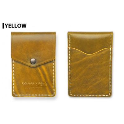 ふるさと納税 大和町 サムライクラフト 縦型カードケース&lt;イエロー&gt;