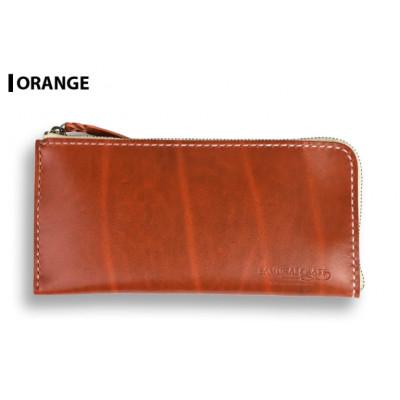 ふるさと納税 大和町 サムライクラフト 長財布 L字型ファスナー&lt;オレンジ&gt;