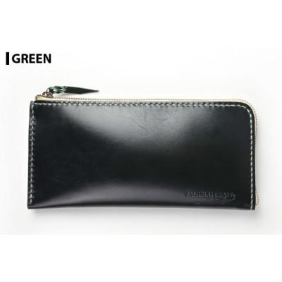 ふるさと納税 大和町 サムライクラフト 長財布 L字型ファスナー&lt;グリーン&gt;