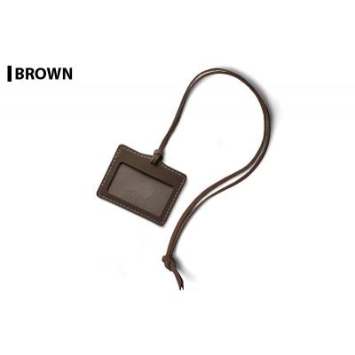 ふるさと納税 大和町 サムライクラフト 吊り下げパスケース&lt;ブラウン&gt;