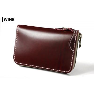 ふるさと納税 大和町 サムライクラフト ラウンドファスナーミドルウォレット&lt;ワイン&gt;