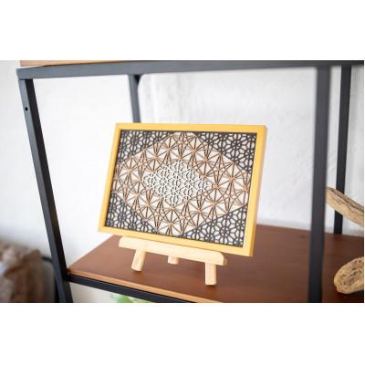 ふるさと納税 大川市 和柄アートフレーム「happinessシリーズ 菱形mini」額色:木地