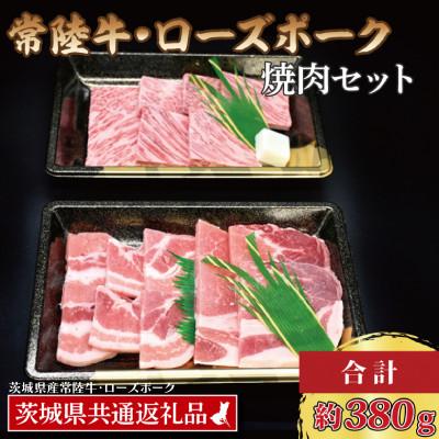 ふるさと納税 大洗町 「常陸牛・ローズポーク」焼肉セット(2~3人前)(カルビ約180g、ローズポーク約200g)