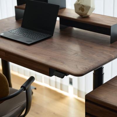 ふるさと納税 大川市 [電動昇降 学習机](シェルフSセット)サイズオーダー可 プレディデスク ウォールナット