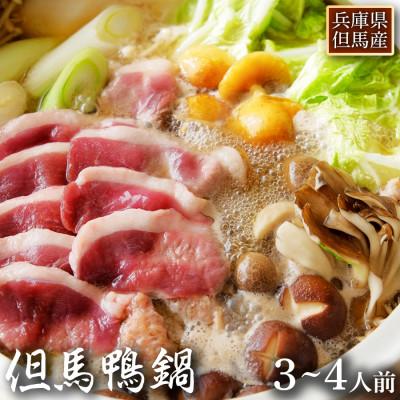 ふるさと納税 新温泉町 【冷凍・国産】兵庫県産 但馬鴨 鴨鍋セット(3〜4人前)|無添加スープ付・BBQやアウトドアにも | 