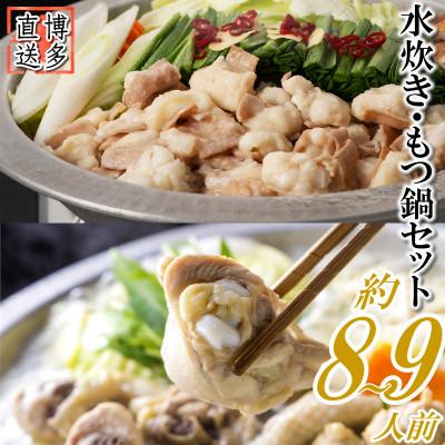 ふるさと納税 田川市 もつ鍋&amp;水炊きセット(約8〜9人前)(田川市)