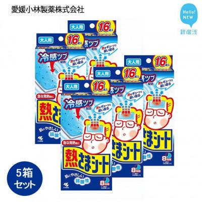ふるさと納税 新居浜市 小林製薬の熱さまシート 大人用 16枚×5箱セット 打ち身 暑さ対策などに