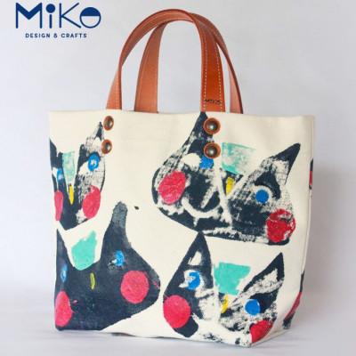 ふるさと納税 上天草市 Miko バック (tote bag) Mサイズ ネコ柄