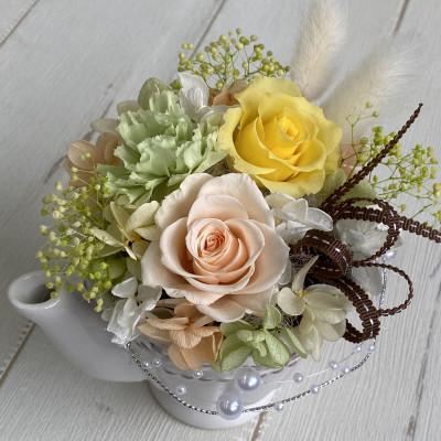 ふるさと納税 春日部市 プリザーブドフラワーアレンジ[リゼット/イエロー]春日部市 シュガーパイン