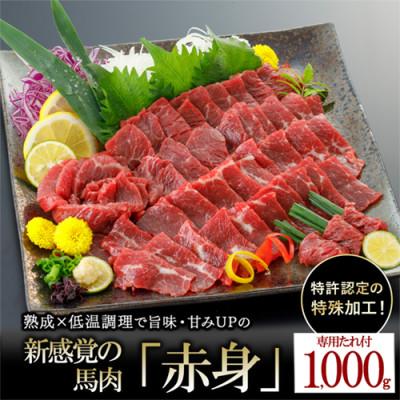 ふるさと納税 小国町 馬肉 赤身 約1000g 1kg 専用たれ付き (熊本県小国町)