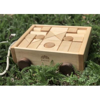 ふるさと納税 原村 無垢の木の車積み木