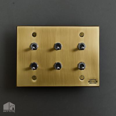 ふるさと納税 木津川市 HITTITEのトグルスイッチ 真鍮色 L(6口2列形)