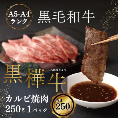 ふるさと納税 宇城市 A4 A5等級 焼肉用カルビ 250g×1P 黒毛和牛 [杉本本店](宇城市)