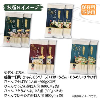 ふるさと納税 十日町市 ひゃんで乾麺4種セット(そば・うどん・そうめん・ひやむぎ)計約48人前 松代そば善屋 新潟県十日町市 |  | 02