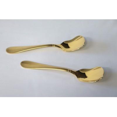 ふるさと納税 燕市 ALFACT &lt;ブルーム&gt; ゴールドブラスト アイスクリームスプーン2pc