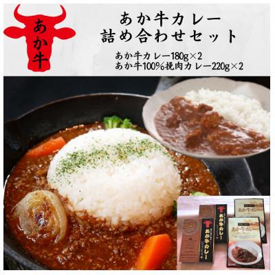 ふるさと納税 津奈木町 あか牛カレー詰め合わせセット(あか牛カレー180×2、あか牛100%挽肉カレー220g×2)津奈木町