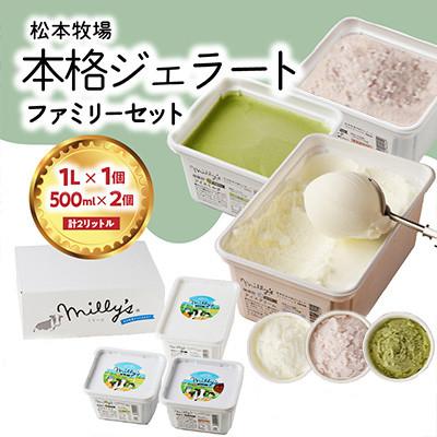 ふるさと納税 玄海町 [松本牧場]本格ジェラートファミリーセット (1L×1個・500ml×2個 計2L)[B110]