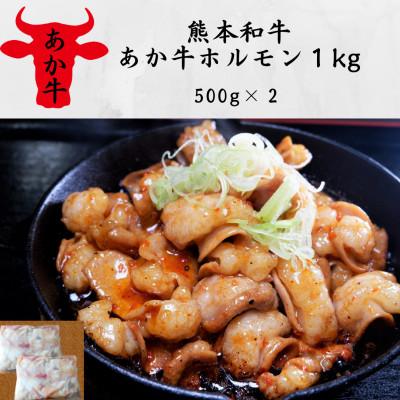 ふるさと納税 高森町 熊本和牛あか牛ホルモン1kg(500g×2)(高森町)