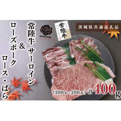 ふるさと納税 鹿嶋市 常陸牛A5ランク・ローズポーク◆ステーキ焼肉セット3人前(ステーキ約200g、ポーク約200g)