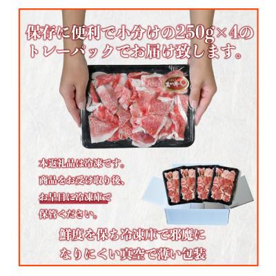 ふるさと納税 宇土市 <熊本地震復興応援>あか牛 切り落とし 1kg (250g×4パック) |  | 02