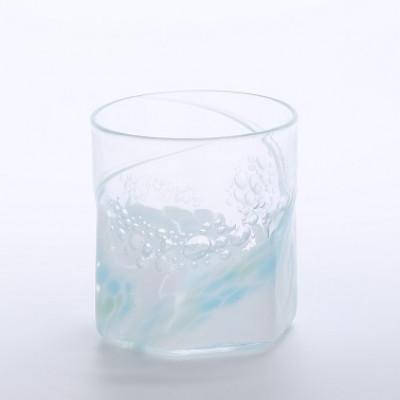 ふるさと納税 上郡町 六角グラス(水色×薄緑) 川原有造作