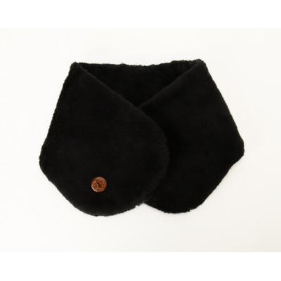 ふるさと納税 豊中市 [ブラック]マフラー オーガニックコットン 暖かボア襟マフ