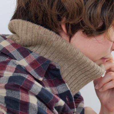 ふるさと納税 五泉市 贅沢カシミヤ100%ネックウォーマー(サンドベージュ)