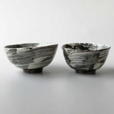 ふるさと納税 玄海町 【唐津焼】中川自然坊窯　刷毛目唐津　ご飯茶碗(夫婦碗)ペアセット【C052】 | 