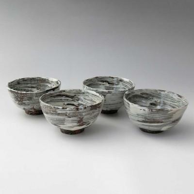 ふるさと納税 玄海町 【唐津焼】中川自然坊窯　刷毛目唐津　ご飯茶碗(小)　4客【C039】 | 