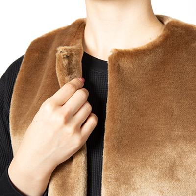 ふるさと納税 橋本市 OKADA TEXTILE エコファー切り替え ロングベスト　キャメルの画像
