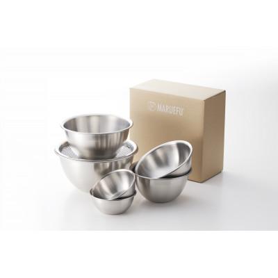 ふるさと納税 燕市 ステンレスボウル 4PCS & パンチング平ザル 二合