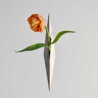 ふるさと納税 木津川市 海外展示会出展 スタイリッシュな花器 ハンギングベース シルバー