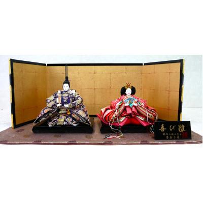 ふるさと納税 小野市 雛人形 京三五親王「正絹雪輪に鳳凰」オリジナル金襴敷 No.35-606