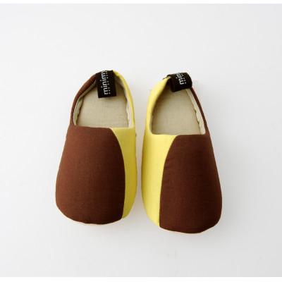 ふるさと納税 忠岡町 minimynimo ルームシューズ リネン キッズ#6 (BW+LE)