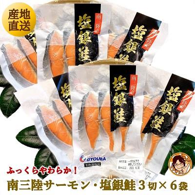 ふるさと納税 南三陸町 塩銀鮭パック 3切×6袋(計18切)
